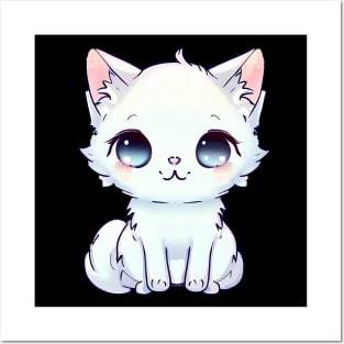 The Cute White Kitten Posters and Art